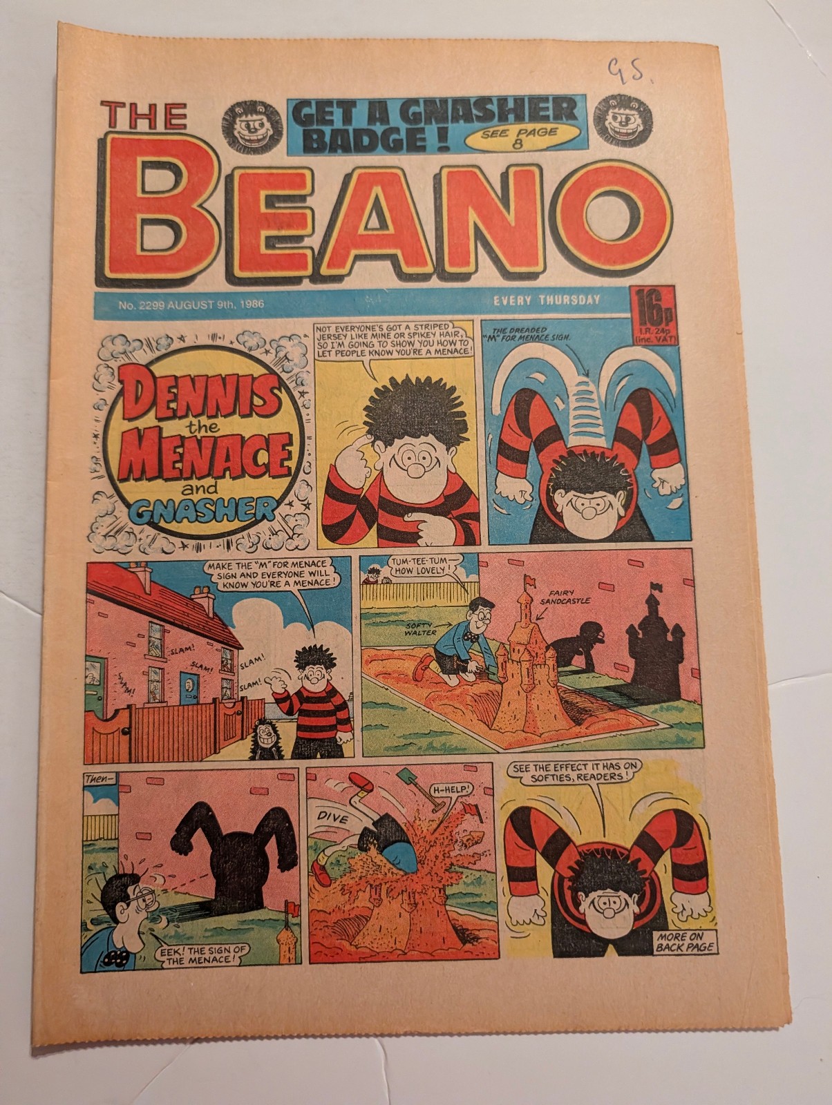 Beano Comic No 2299, August 9th 1986.