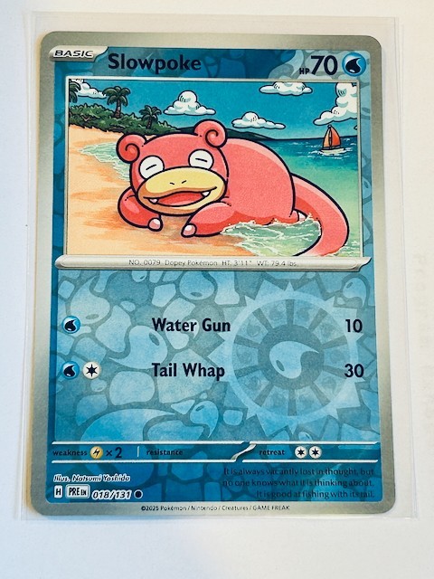 Pokemon TCG Prismatic Evolution Slowpoke 018/131 Reverse Holo