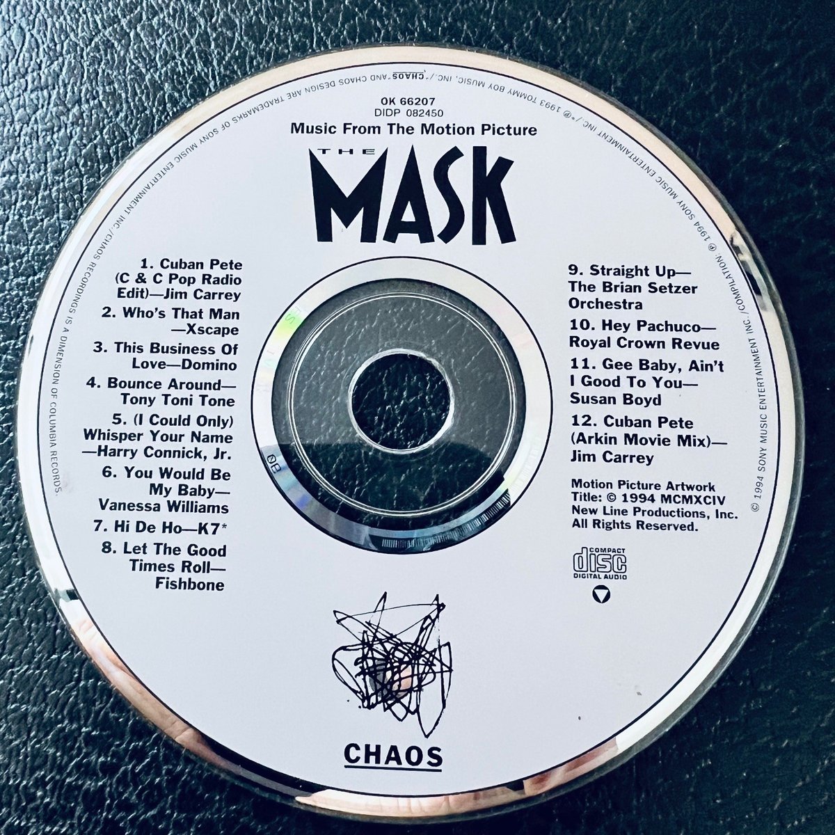 The Mask Soundtrack CD ONLY NO CASE 1994 Jim Carrey Movie Music Chaos Records