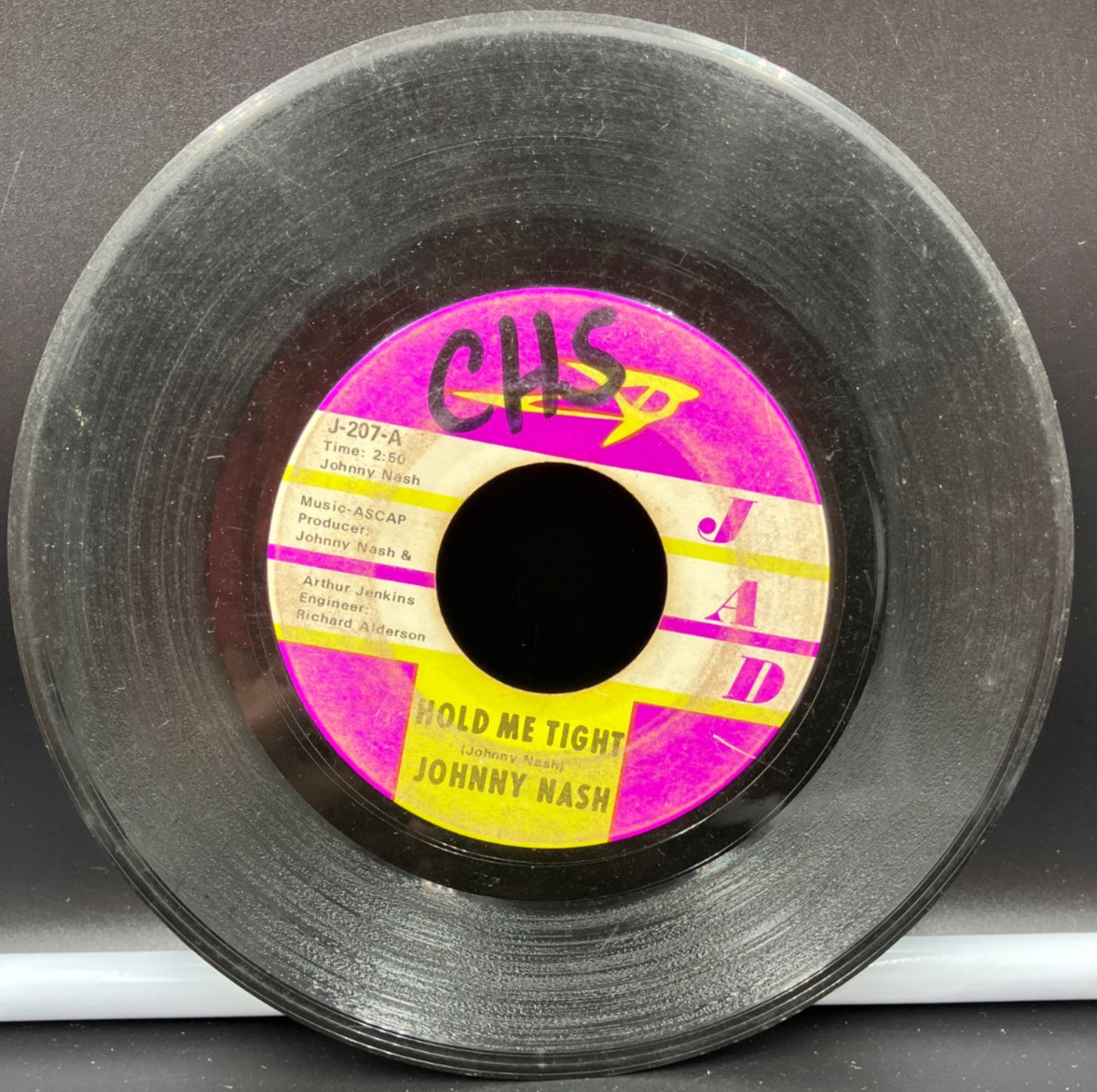 ASCAP Johnny Nash Hold Me Tight/Cupid 7" 45 RPM Vinyl Record J-207-A/B