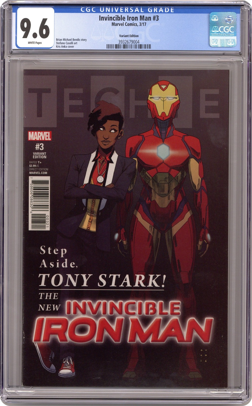 Invincible Iron Man #3B Anka 1:25 Variant CGC 9.6 2017 3932679004
