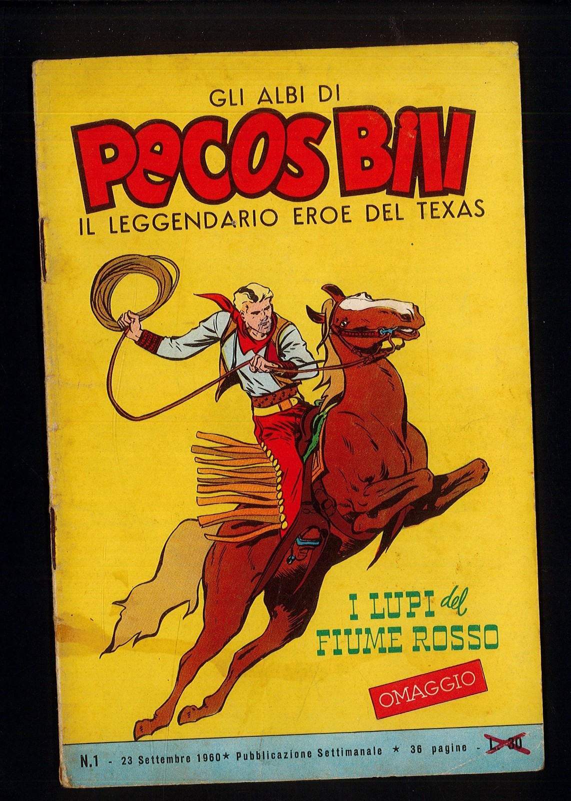 Gli Albi di Pecos Bill N.1 del 1960 Ottimo Ed.Mondadori ▓