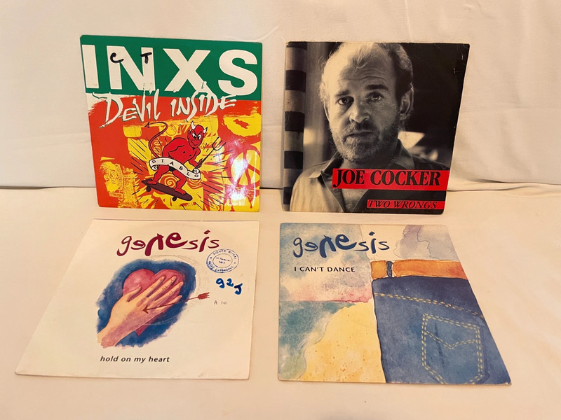 Lot de 04 vinyles 45T 7" - artistes anglophones années 80/90