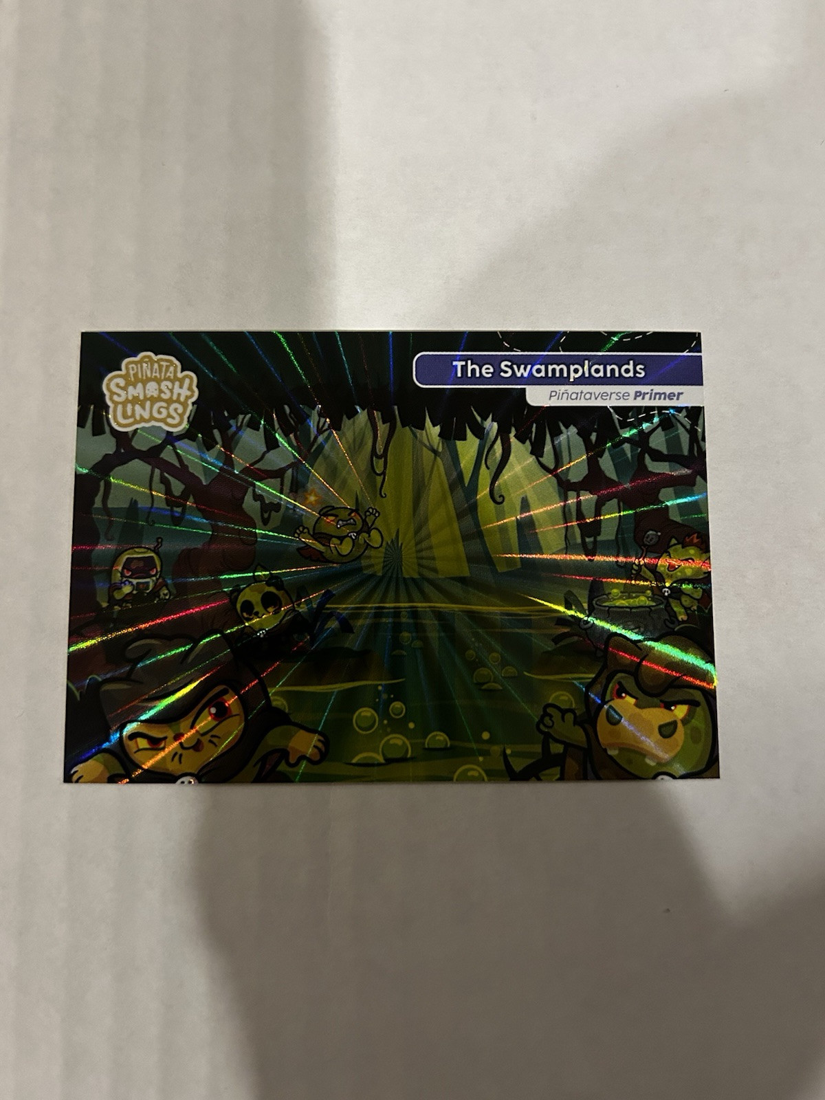 Swamplands Squishmallow 2024 Panini Trading Cards #208 Holo Primer
