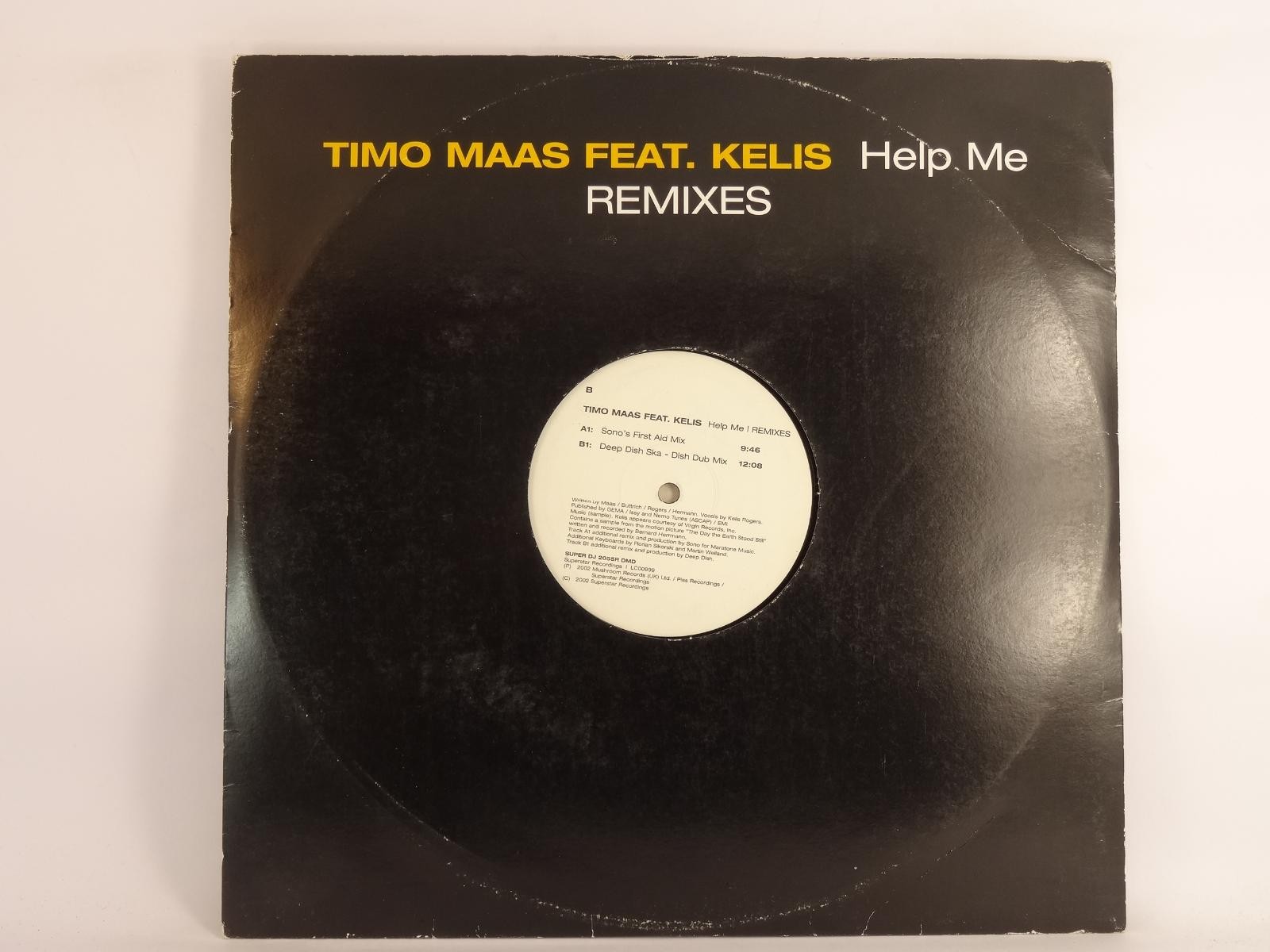 TIMO MAAS (FT. KELIS) HELP ME (30) 2 Track 12" Single including Picture Sleeve S