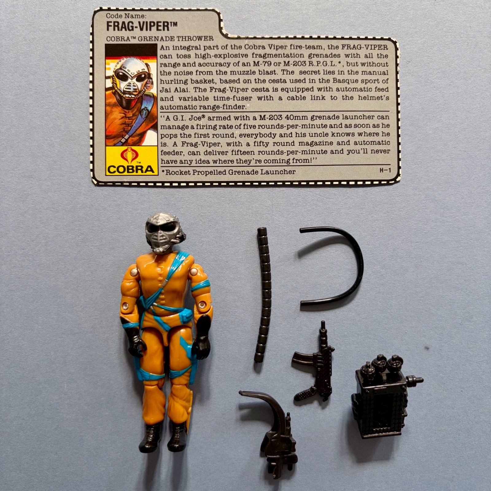 Vintage Action Force G.I. Joe - 1989 - Frag-Viper - Figure with File Card