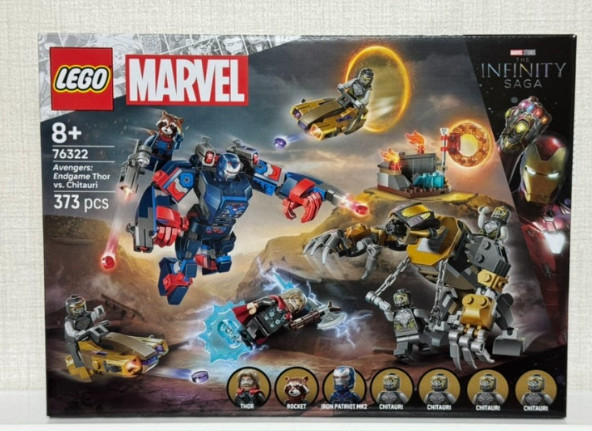 LEGO Marvel Avengers Endgame Thor vs Chitauri 76322 Iron Patriot Mech mai aperto