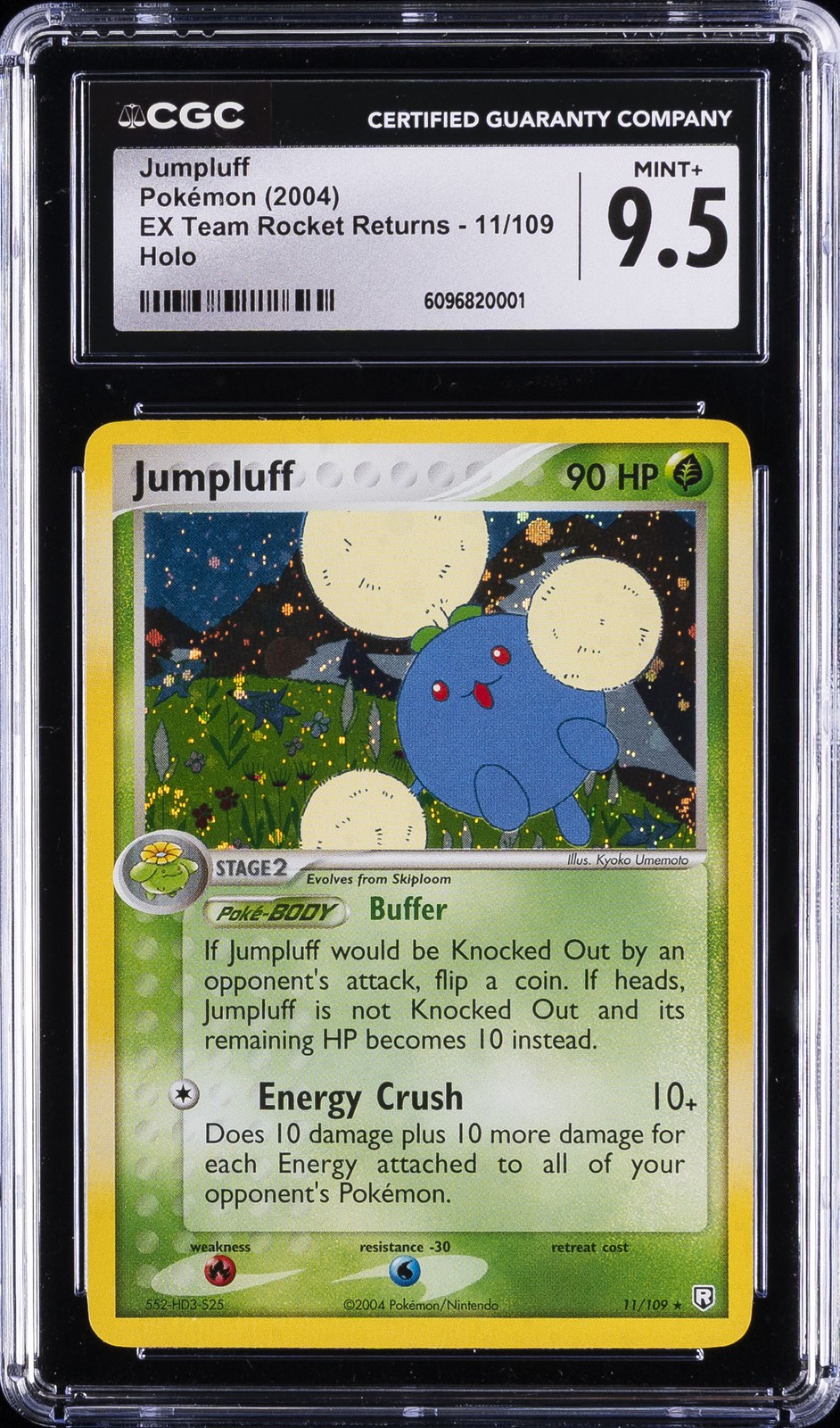 2004 POKEMON EX TEAM ROCKET RETURNS HOLO #11/109 JUMPLUFF CGC 9.5