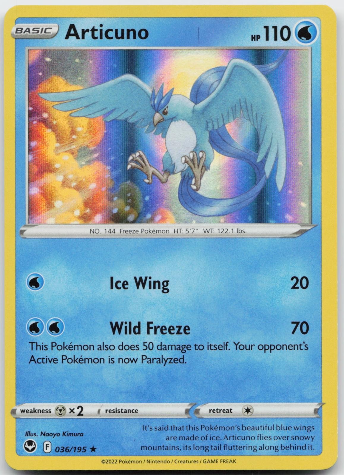 Articuno 036/195 Holo Raro Pokemon Tempesta Argento quasi nuovo