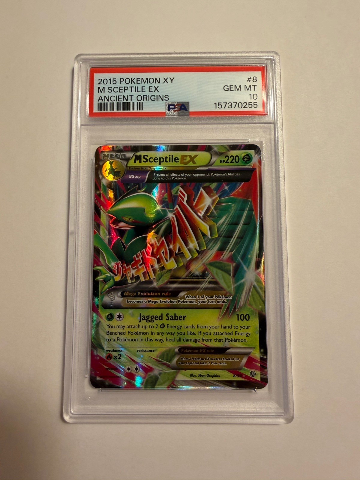 Carta Pokemon PSA 10 GEM MINT M Scettile Ex 2015 Xy Antiche Origini 8/98