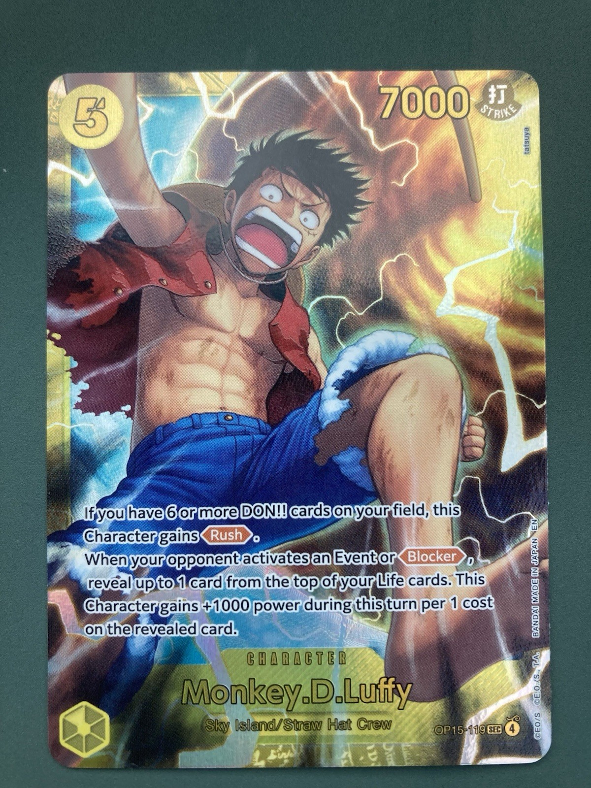 Monkey.D.Luffy OP15-119 SEC - One Piece TCG - Carta Inglese Near-Mint Secret Rara