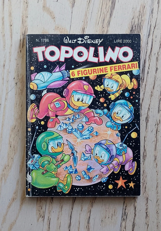 Topolino 1786 - con 5 figurine Ferrari - Mondadori, 18 febbraio 1990