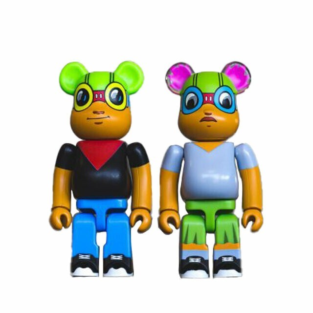 Hebru Brantley Bearbrick 400% Flyboy & Lil Mama
