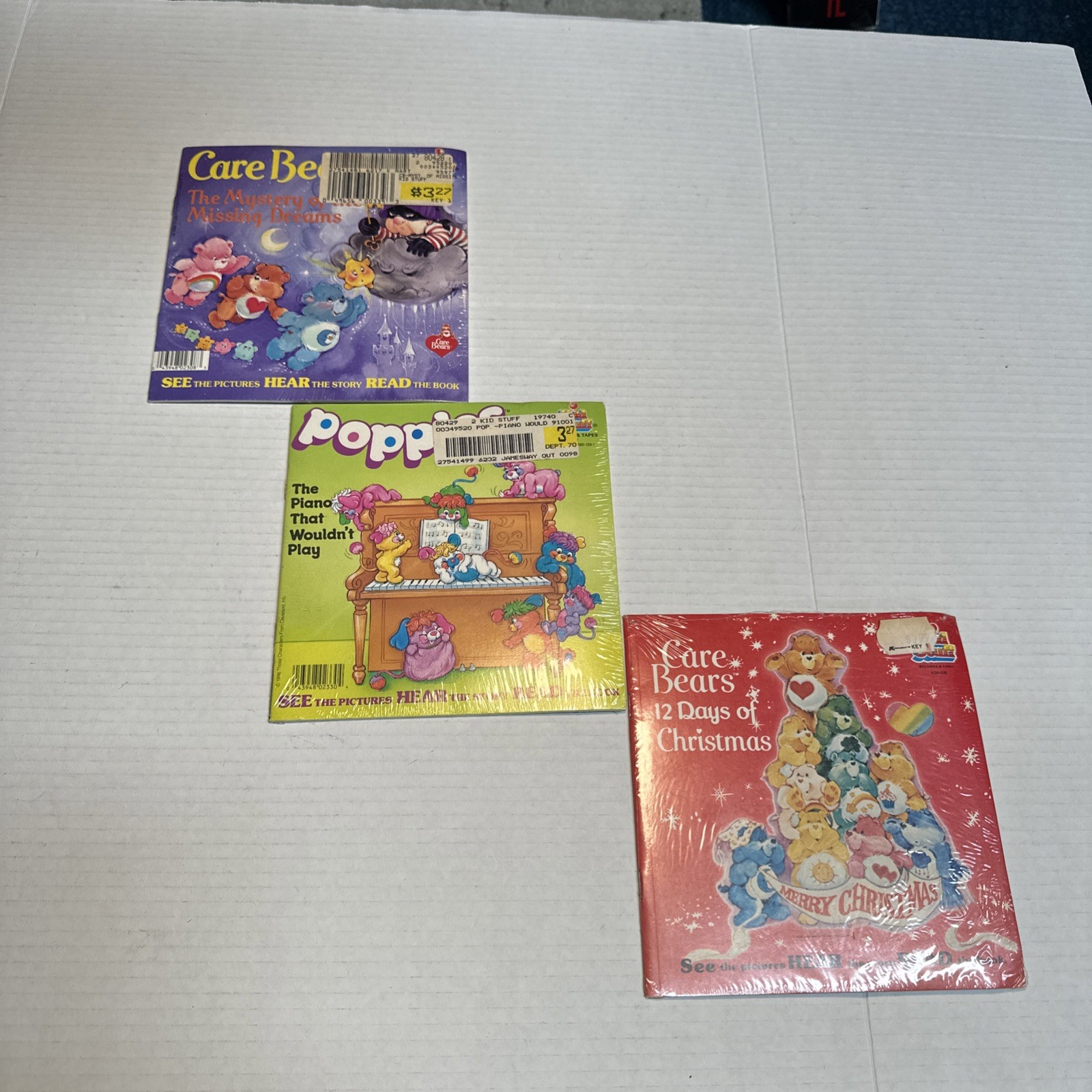 care bears vintage Popples Record Lot Kids 7inch 33 Rpm