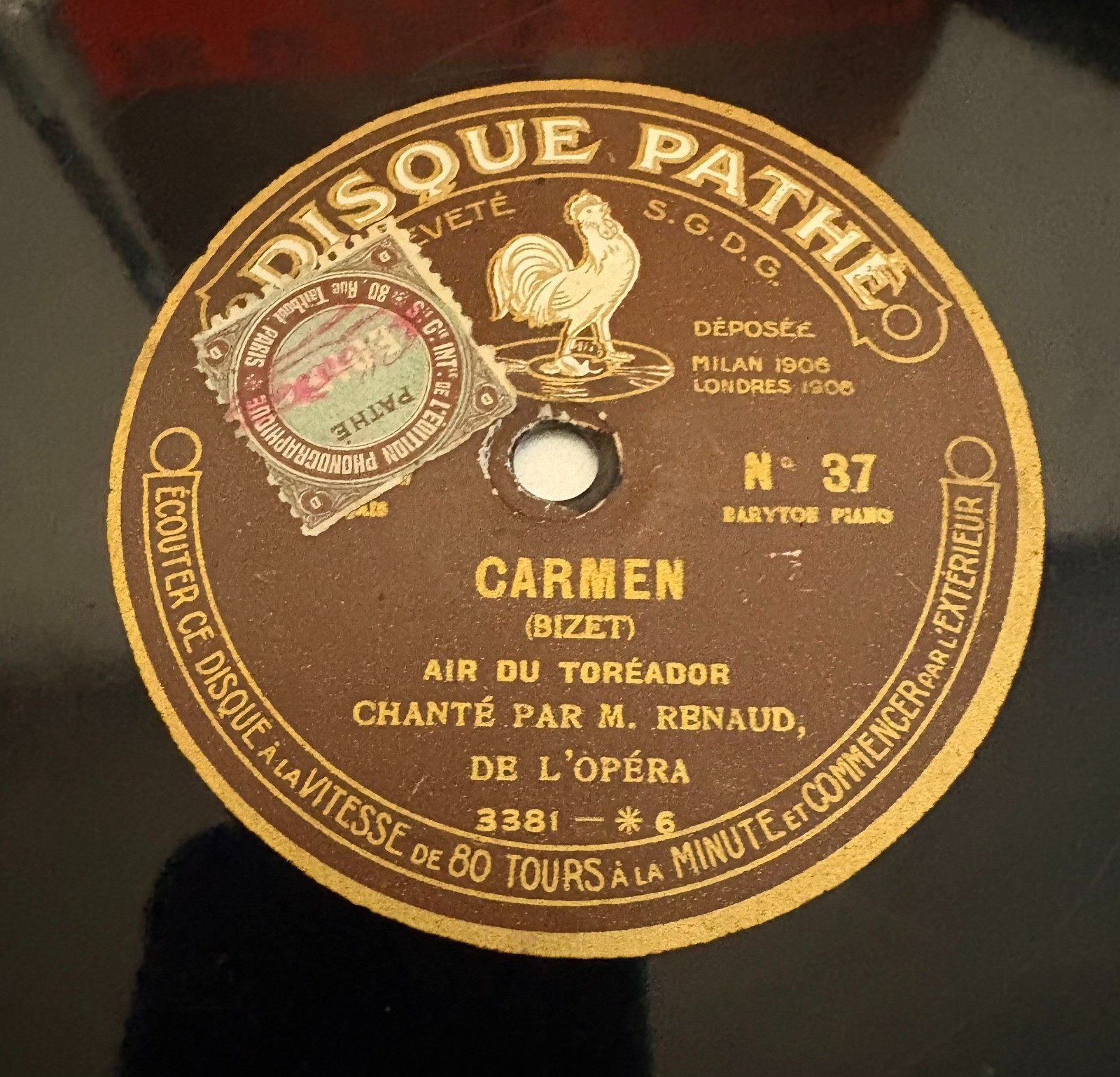 RENAUD la damnation de Faust - Carmen     / DISQUE PATHE