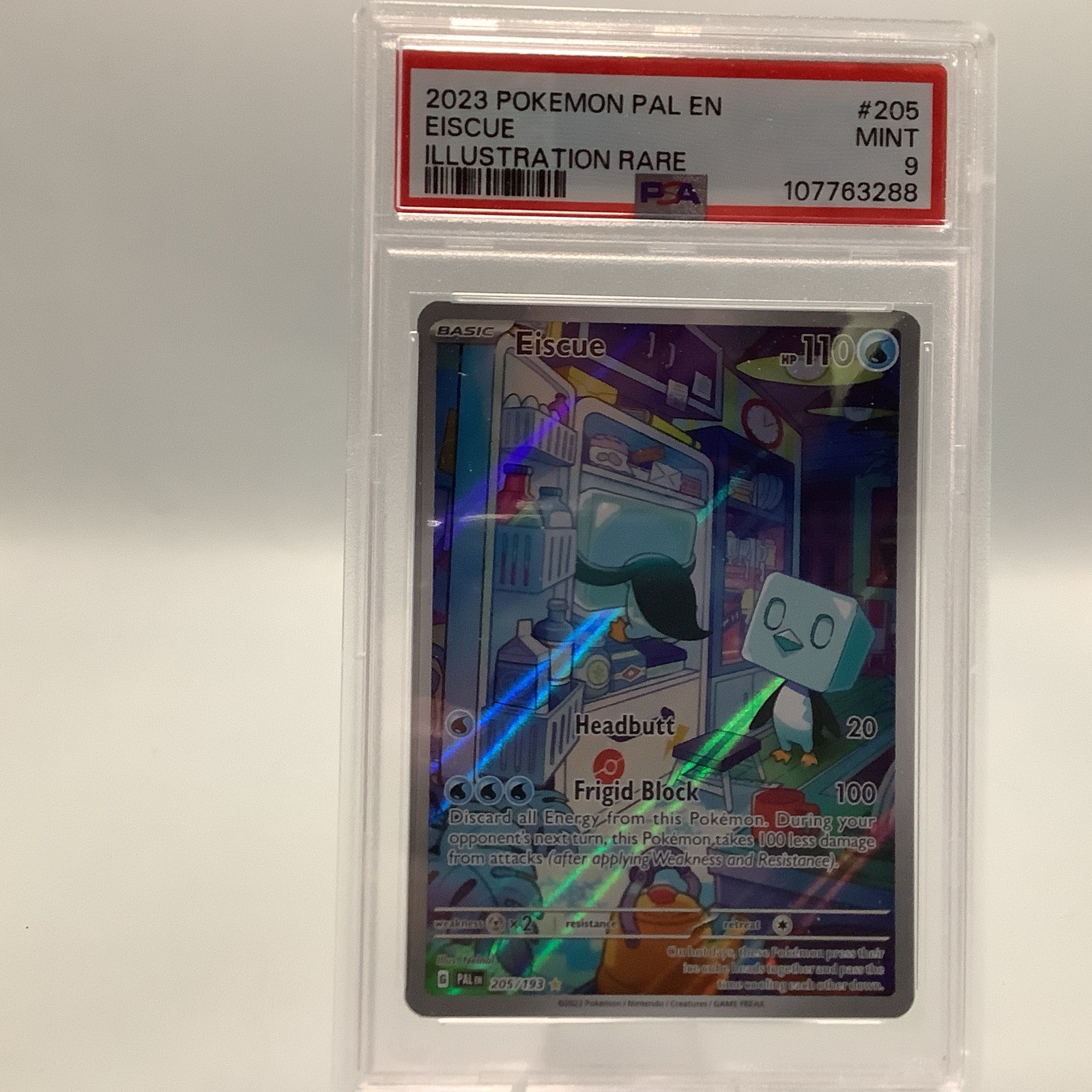 POKEMON PAL EN-PALDEA 2023 ILLUSTRAZIONE EVOLUTA RARA #205 EISCUE PSA 9
