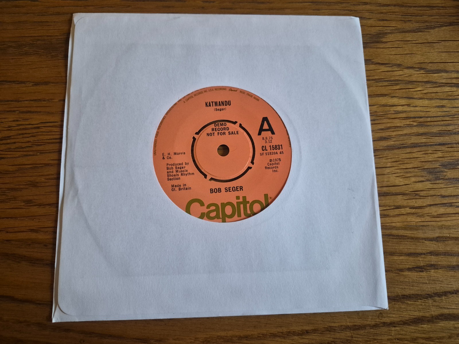 Bob Seger – Katmandu 1975 PROMO Capitol Records CL 15831 Pop Rock 7”