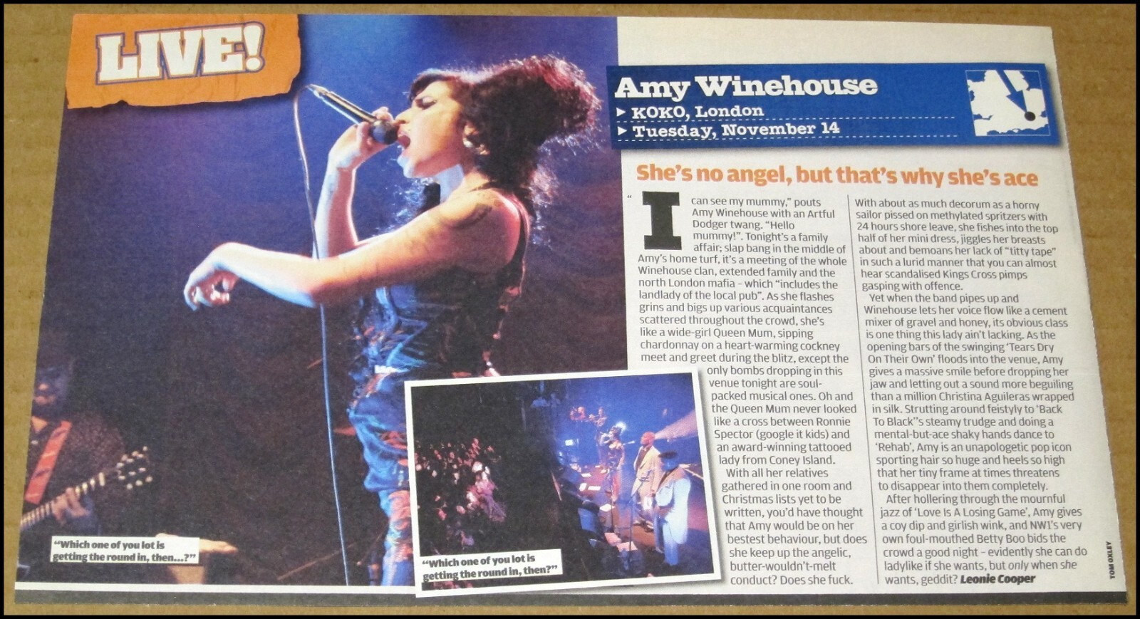 2006 Amy Winehouse London Live Performance Recensione Ritaglio rivista