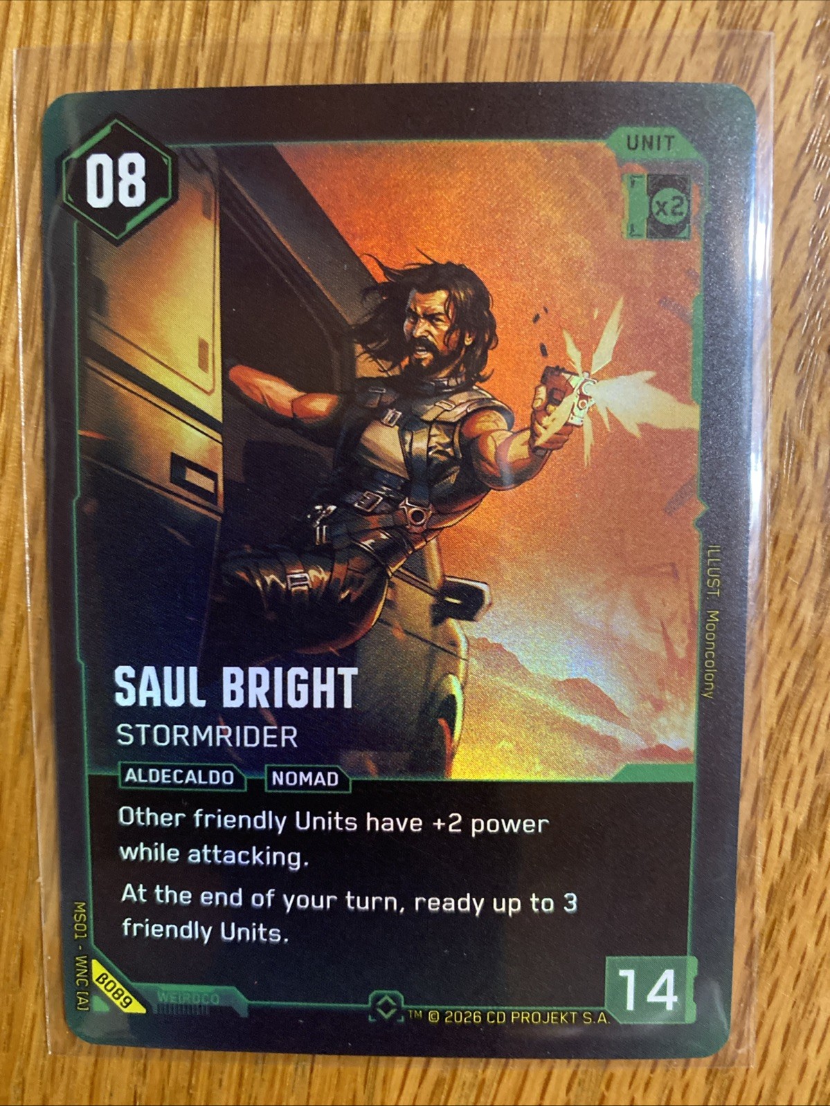 Saul Bright - Stormrider Rare B089 - Cyberpunk TCG Welcome to Night City Beta