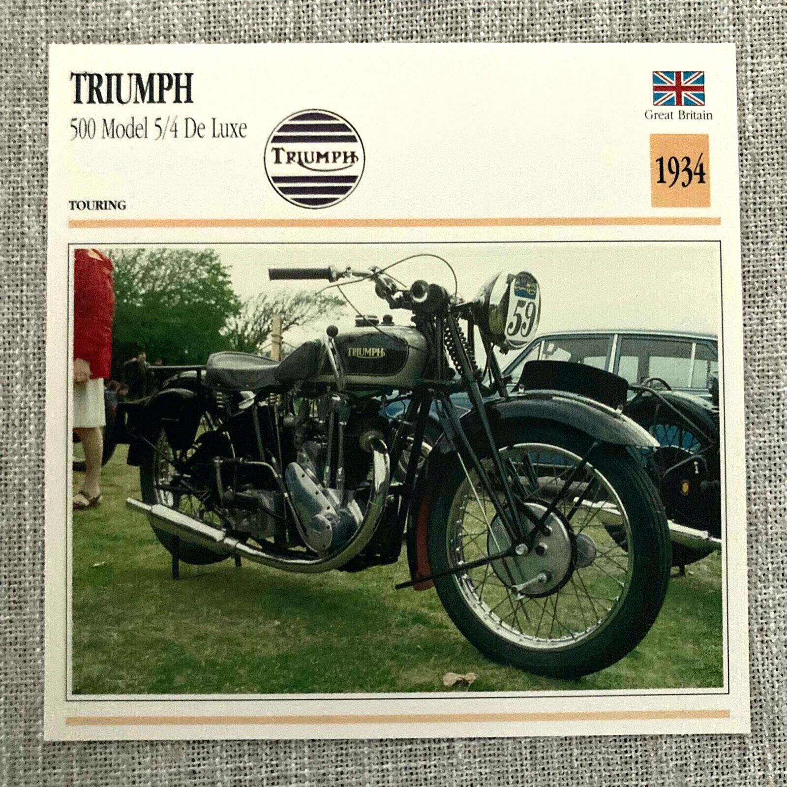 Triumph 500 Model 5/4 De Luxe 1934 Great Britain Edito Atlas Motorcycle Card