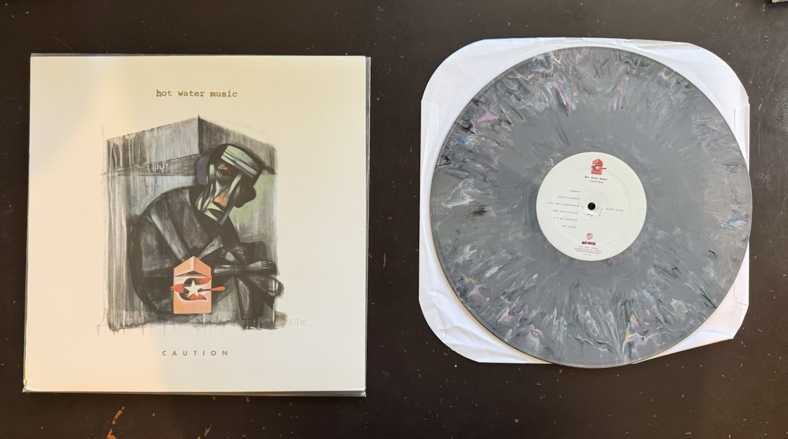 ��HOT WATER MUSIC Caution LP Grey Marble Swirl No Idea Punk⁠ Dillinger Four Radon