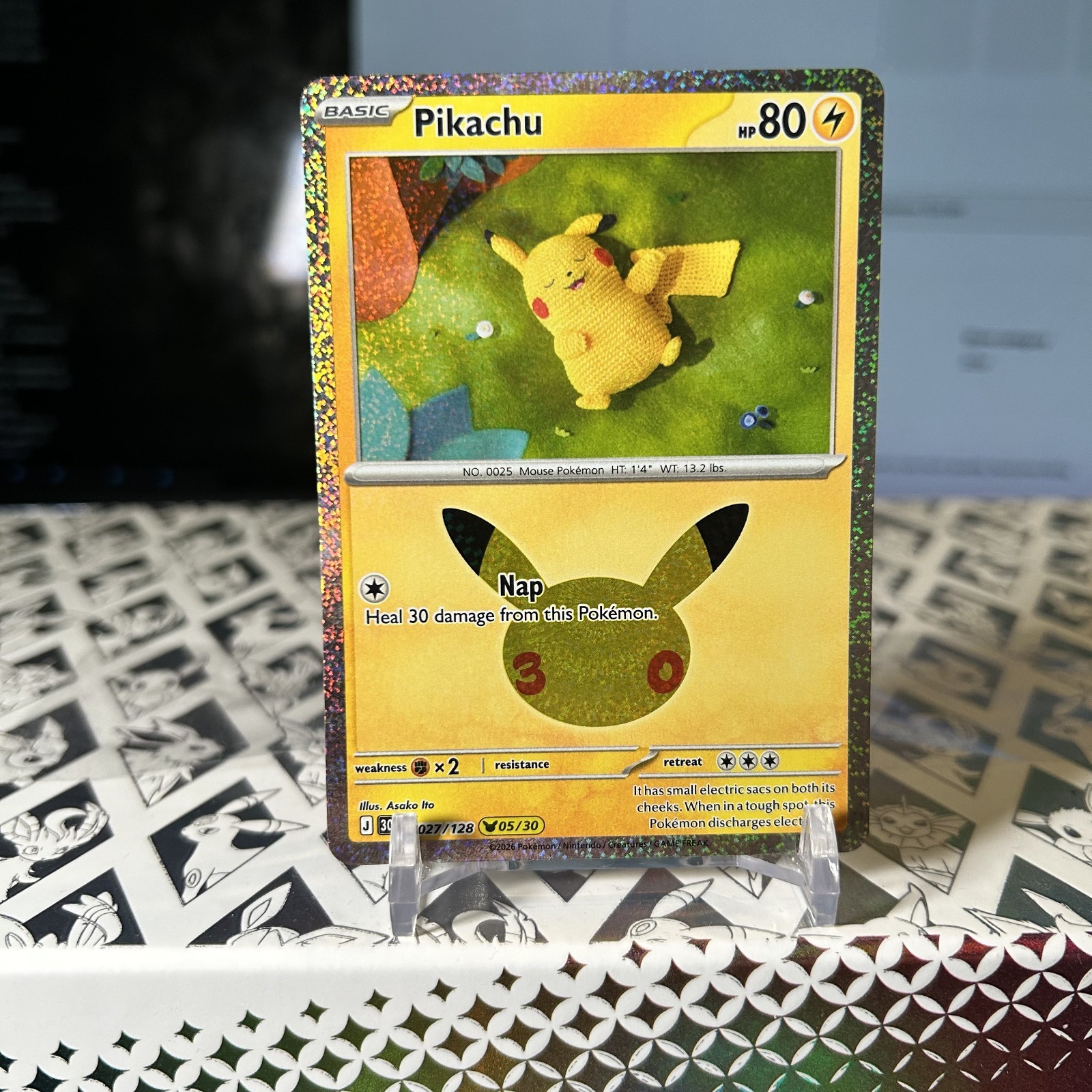 Pikachu 027/128 Holo - ME: 30th Celebration - Pokemon Card NM/M