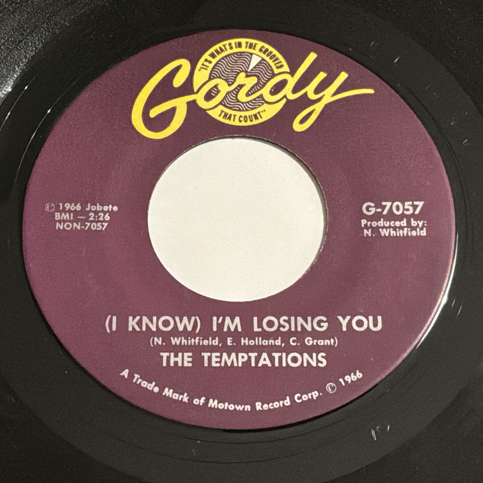 The Temptations: (I Know) I'm Losing You / I Couldn't Cry If I 45 - Gordy - Soul