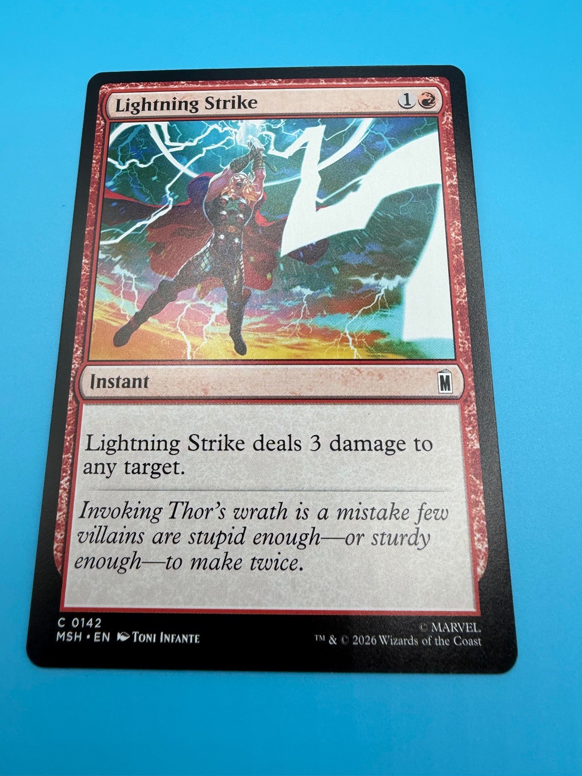 Lightning Strike 142 Regular C Marvel Super Heroes Magic: The Gathering quasi nuovo