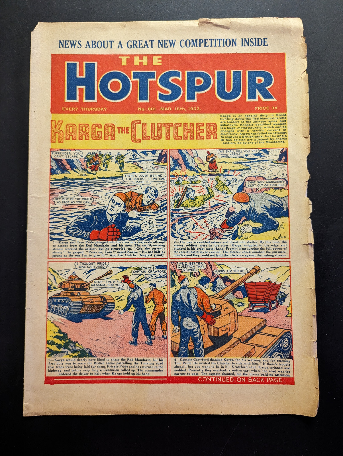 Hotspur Comic No 801, March 15th 1952.