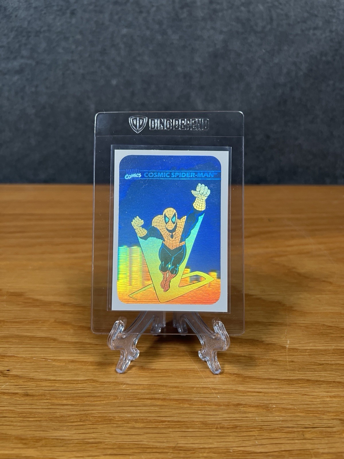 1990 Marvel Universe Serie 1 Cosmic Spiderman Inserto Ologramma Carta Inseguimento MH1