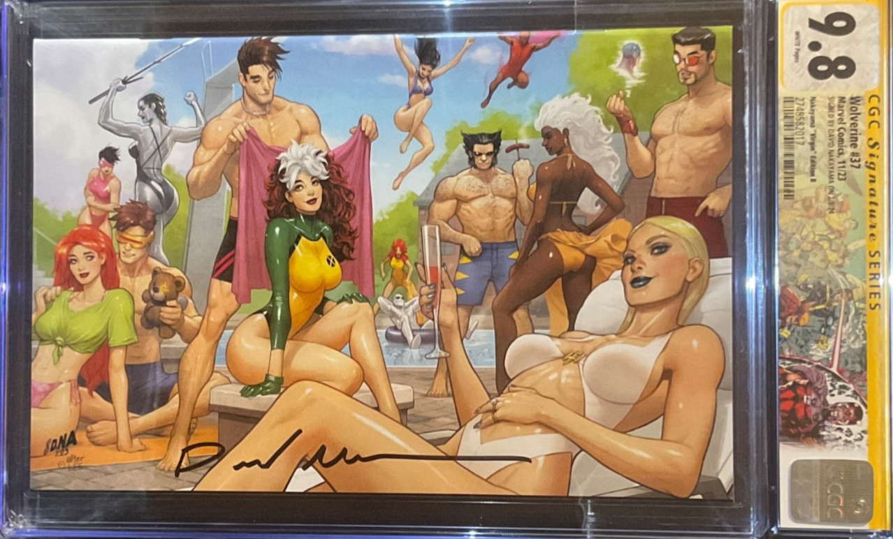 Wolverine #37 Virgin Exclusive Signed DAVID NAKAYAMA CGC SS 9.8 X-Men Pool Party