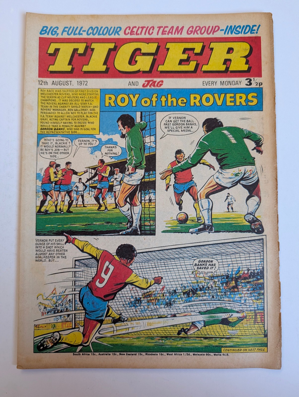 Tiger and Jag Comic 12th August 1972, IPC Magazines Ltd.