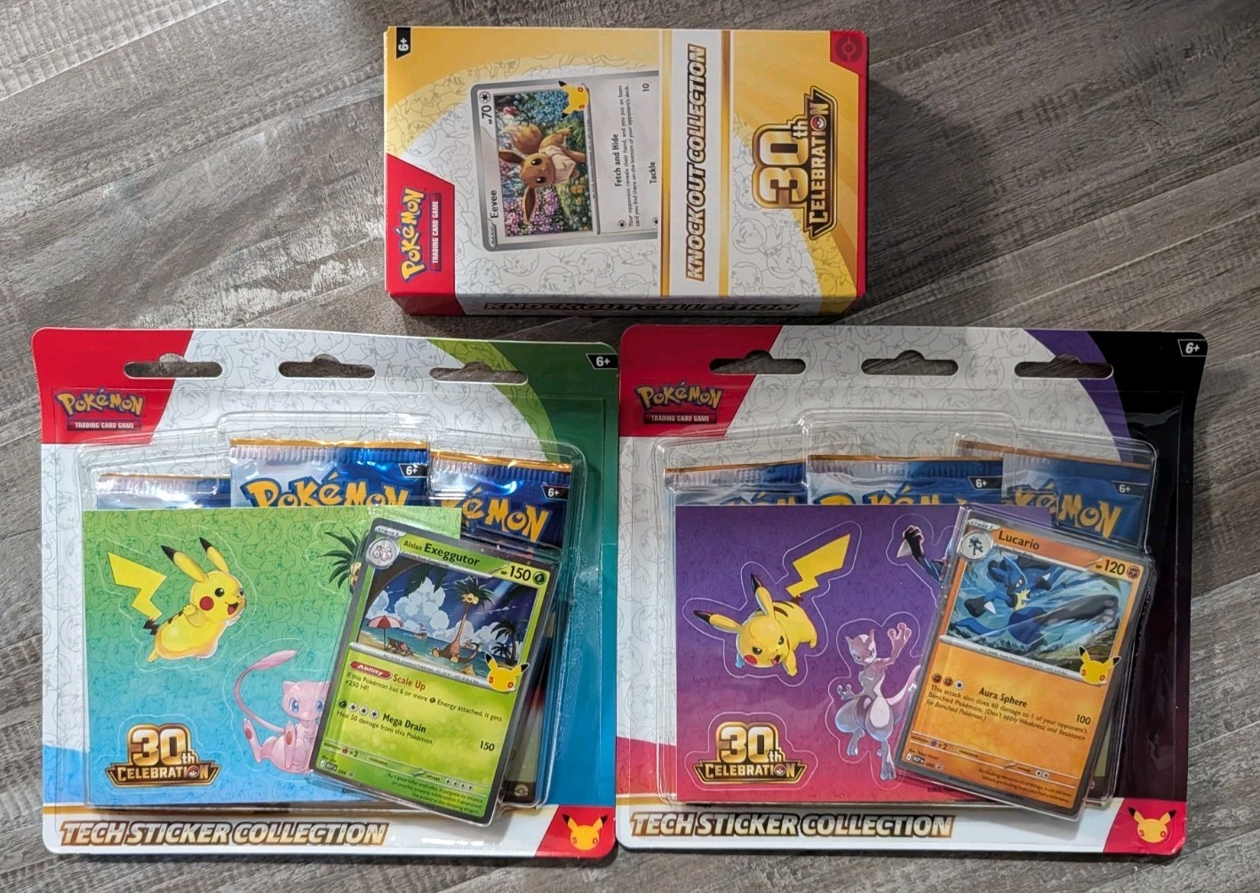 Lotto figurine e knockout adesivi tecnici Pokemon TCG 30° anniversario