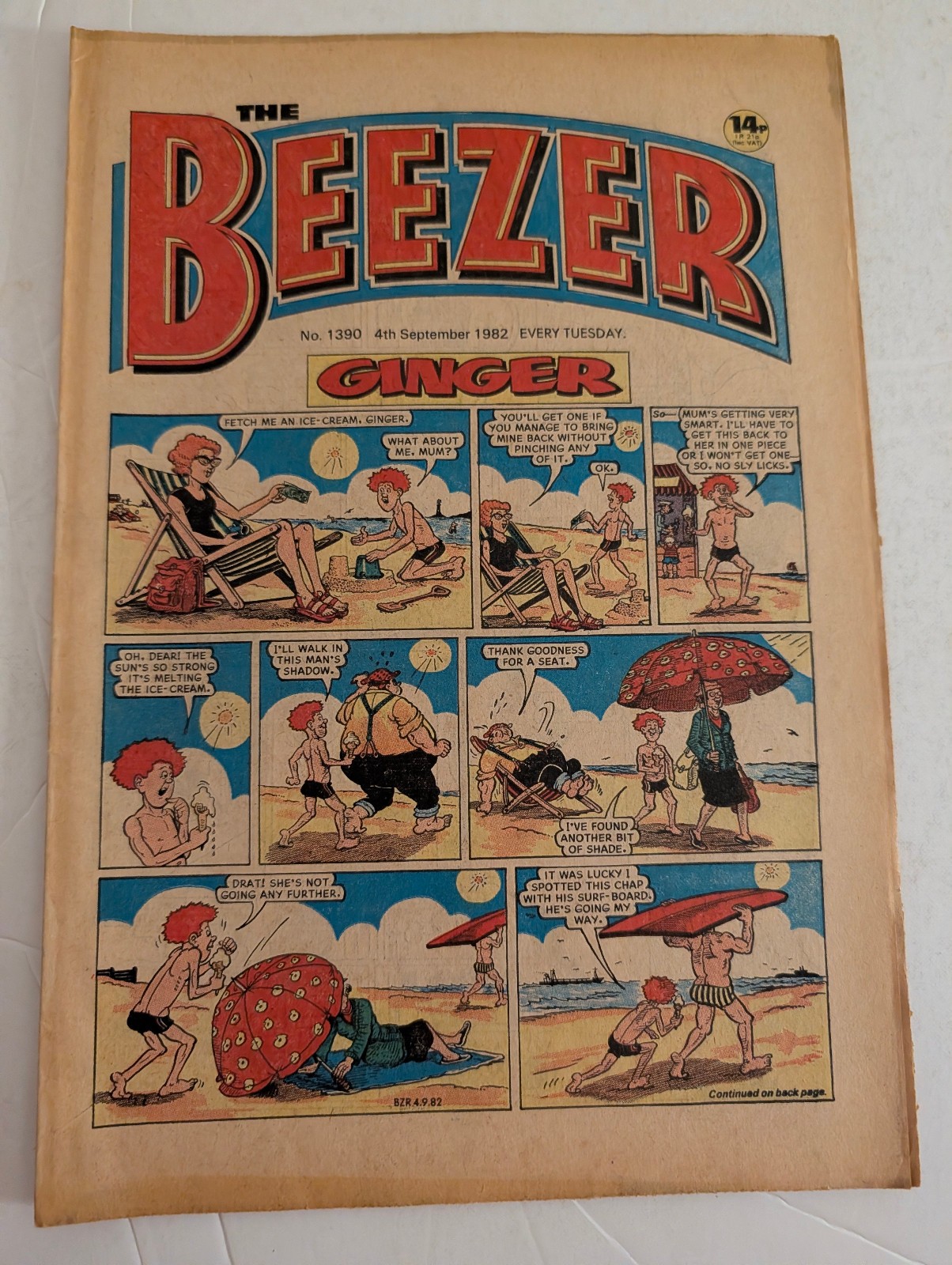 The Beezer Comic No 1390, September 4th 1982.