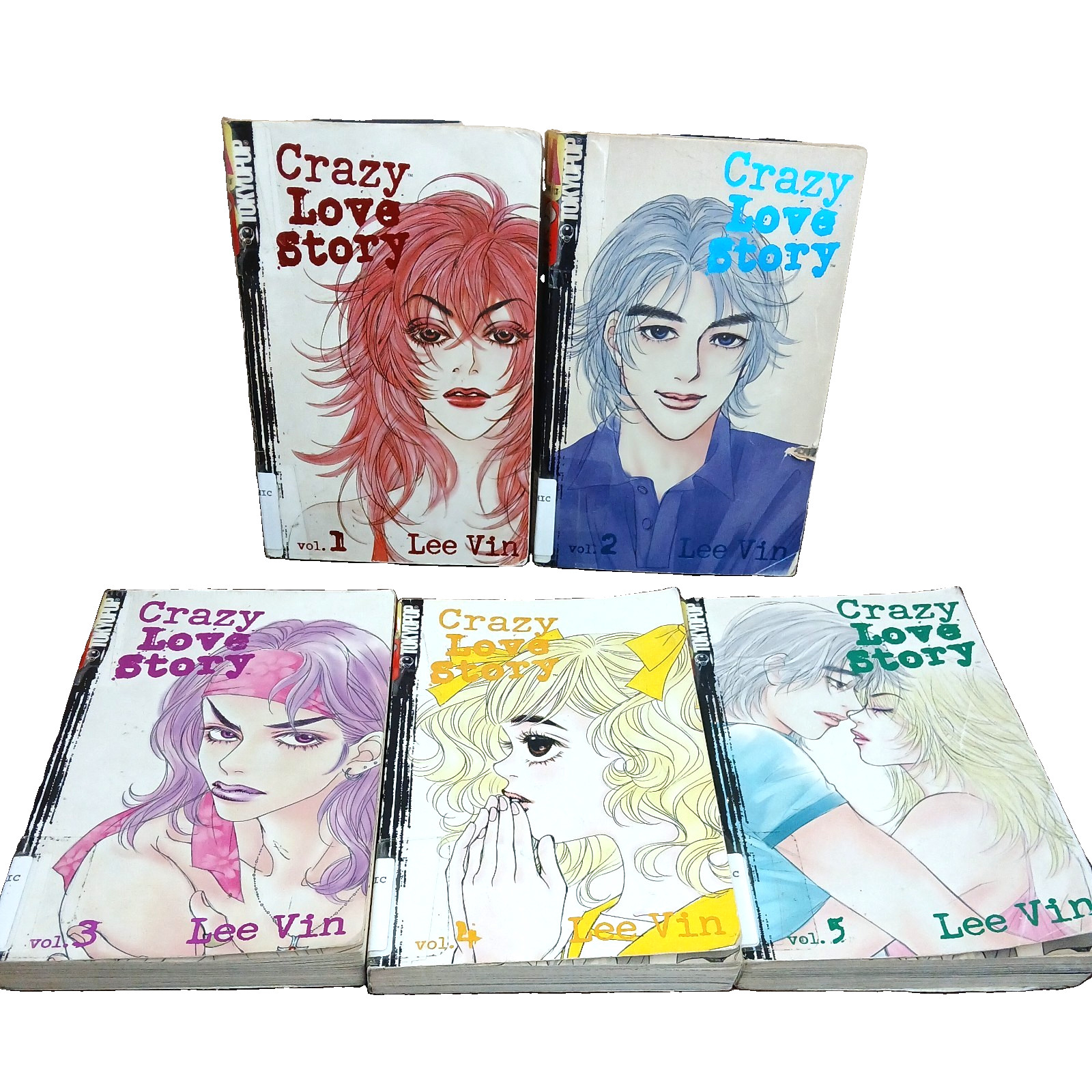 Crazy Love Story Vol. Lotto di 5 fumetti 1-5 manga inglesi Lee Vin, Tokyopop