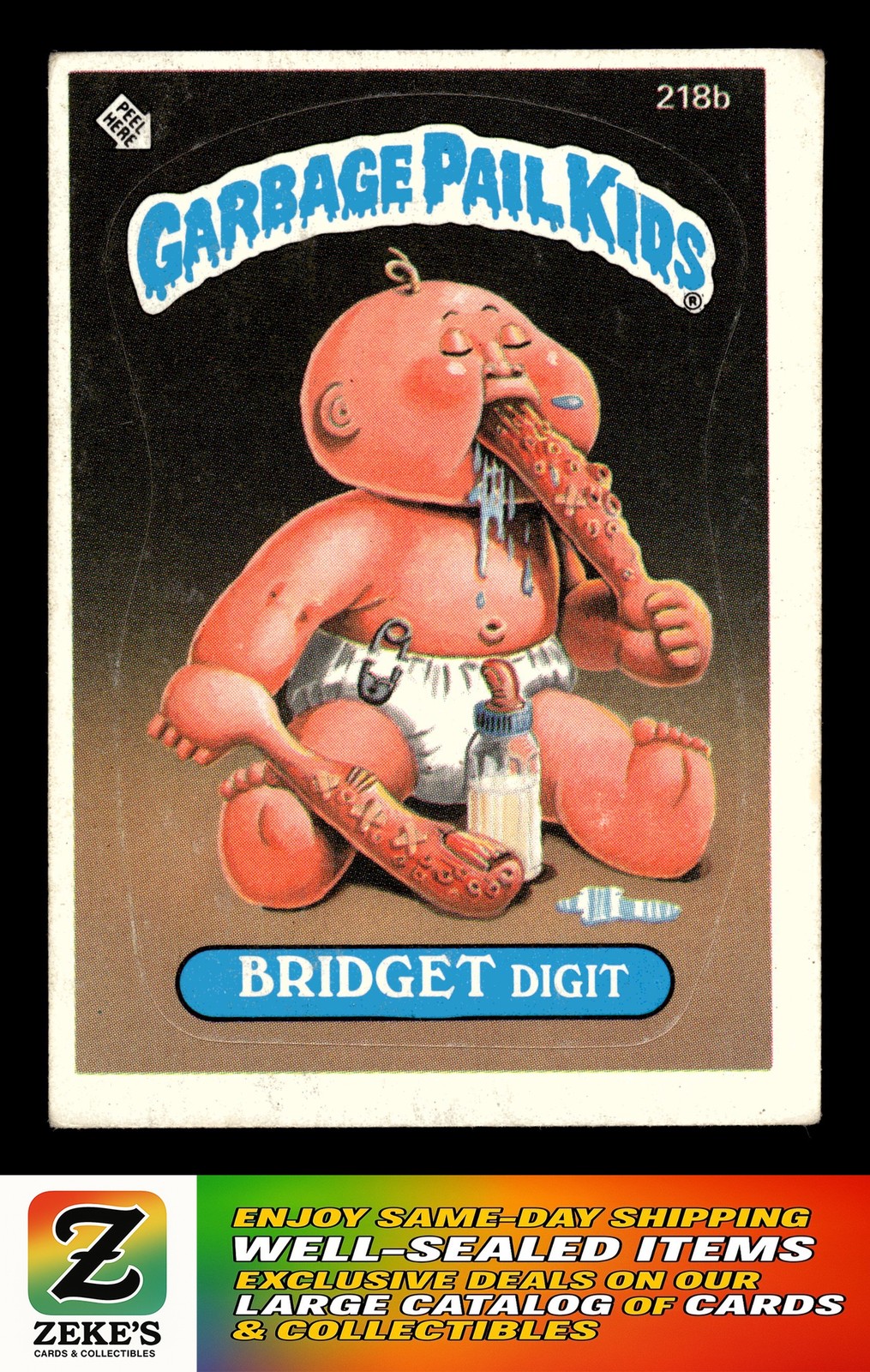 1986 Topps Garbage Pail Kids Series 6 #218b Bridget Digit