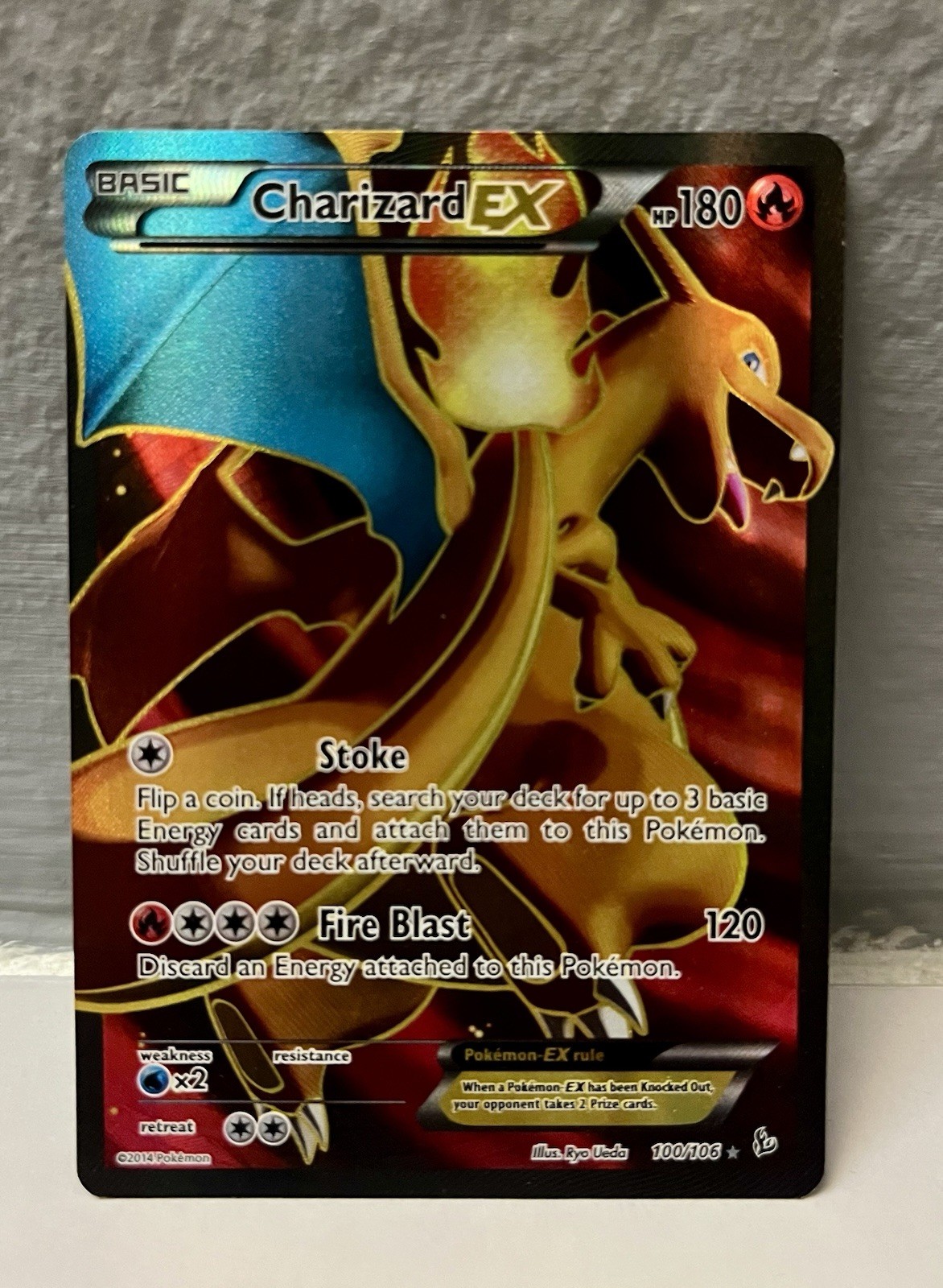 Charizard EX (100 Full Art) 100/106 Flashfire Holo Moderately Played Condition