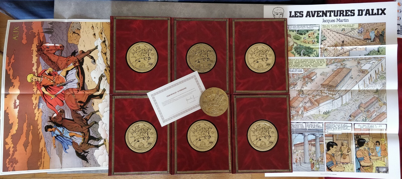 Collection ROMBALDI, intégrale Alix x6 - médaille, certificat et posters - TTBE