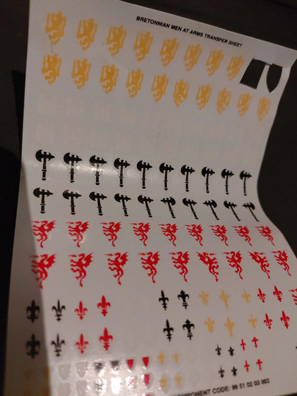 Bretonnian  men at arms decals