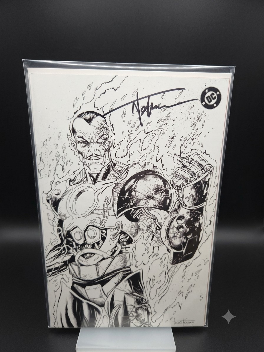 FIRMATO COA LANTERNA VERDE ASSOLUTA #16 SINESTRO BATTAGLIA DANNI SCHIZZO VARIANTE B&W