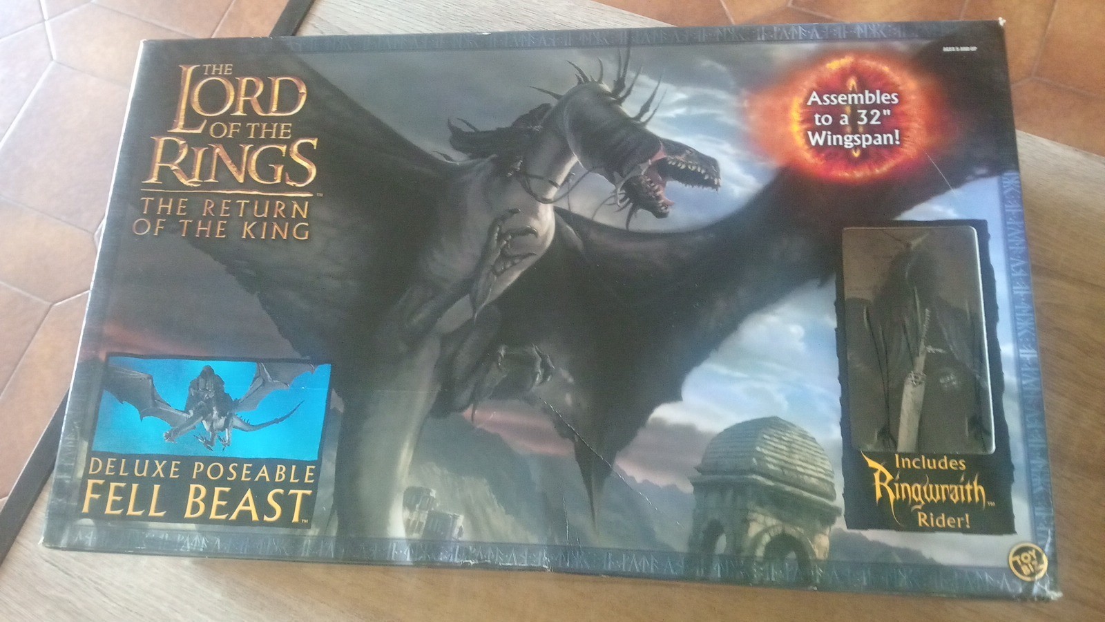 RARISSIMO Fell Beast 81cm LOTR Toy Biz 2004 COMPLETO Scatola + Nazgûl Vintage