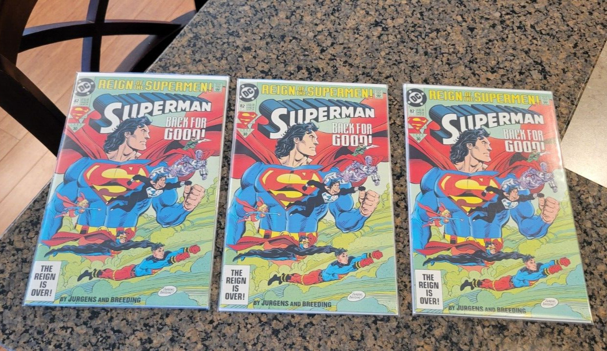 Adventures of Superman Back For Good 82 ottobre 1993 DC Comic Book lotto di 3 ottime condizioni