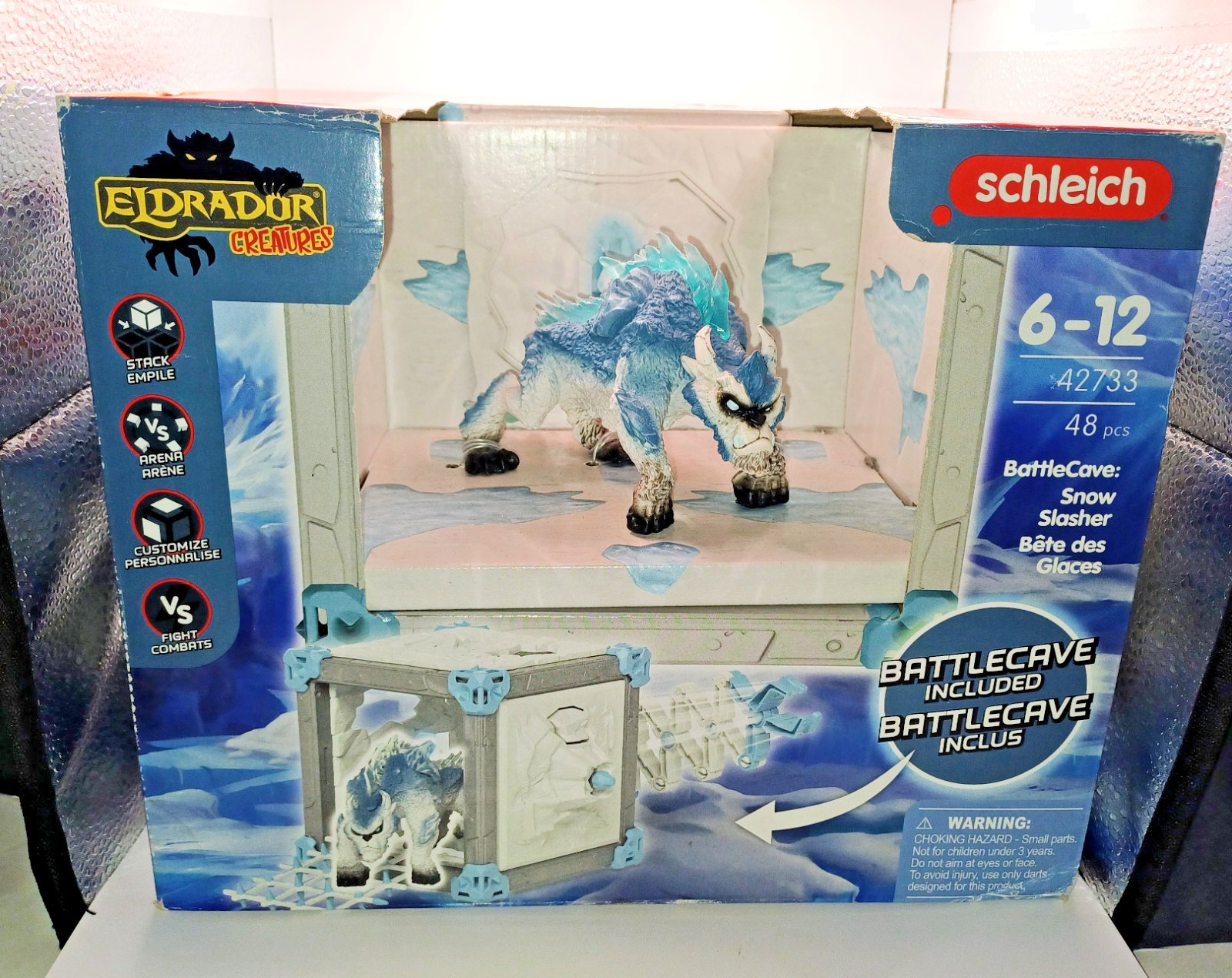 Schleich 42733 Eldrador BattleCave Snow Slasher Battle Cave mostro giocattolo fantasia