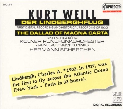 KURT WEILL - Weill: Der Lindberghflug / The Ballad Of Magna Carta - CD - *VG*