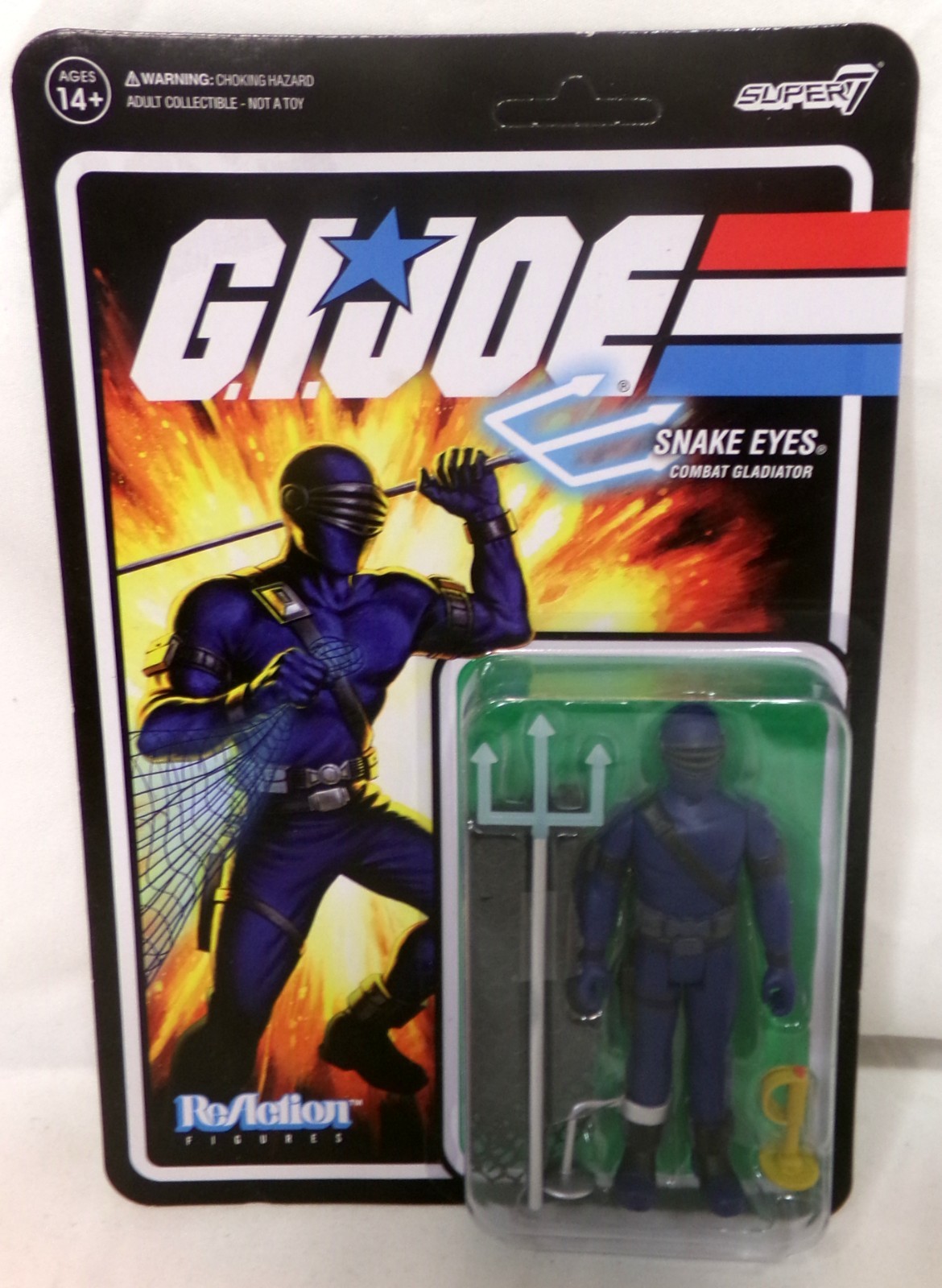 Super7 ReAction G.I. Joe Snake Eyes Gladiator Action Figure 3.75" 2023 Nuovo