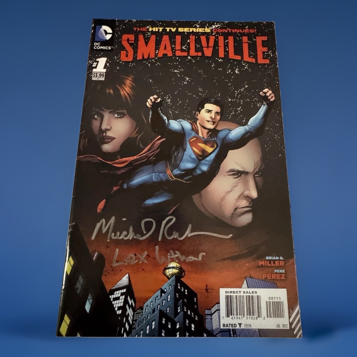 Smallville Stagione 11 #1 (2012) Firmato Michael Rosenbaum Lex Luthor Iscrizione