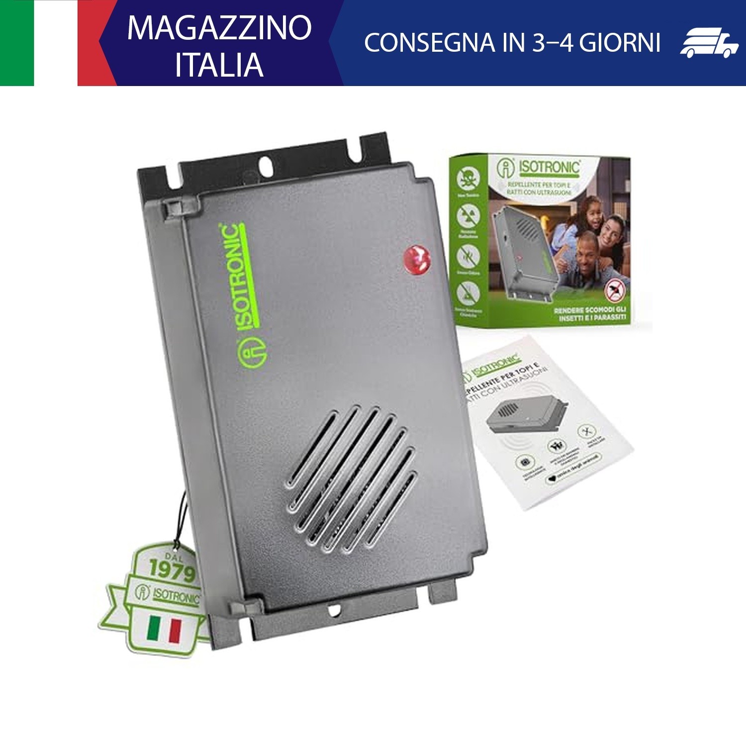 ISOTRONIC repellente topi ultrasuoni ratti disinfestante interni luce orientamen