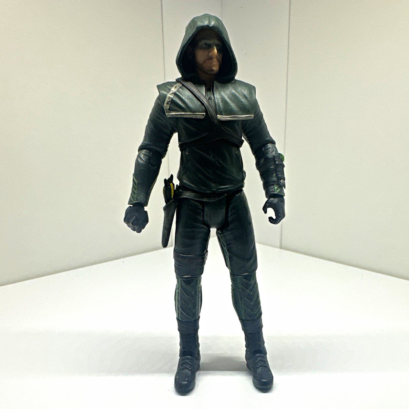 Hooded Black Action Figure - Dark Outfit Character in Black-Clad Hooded Gear