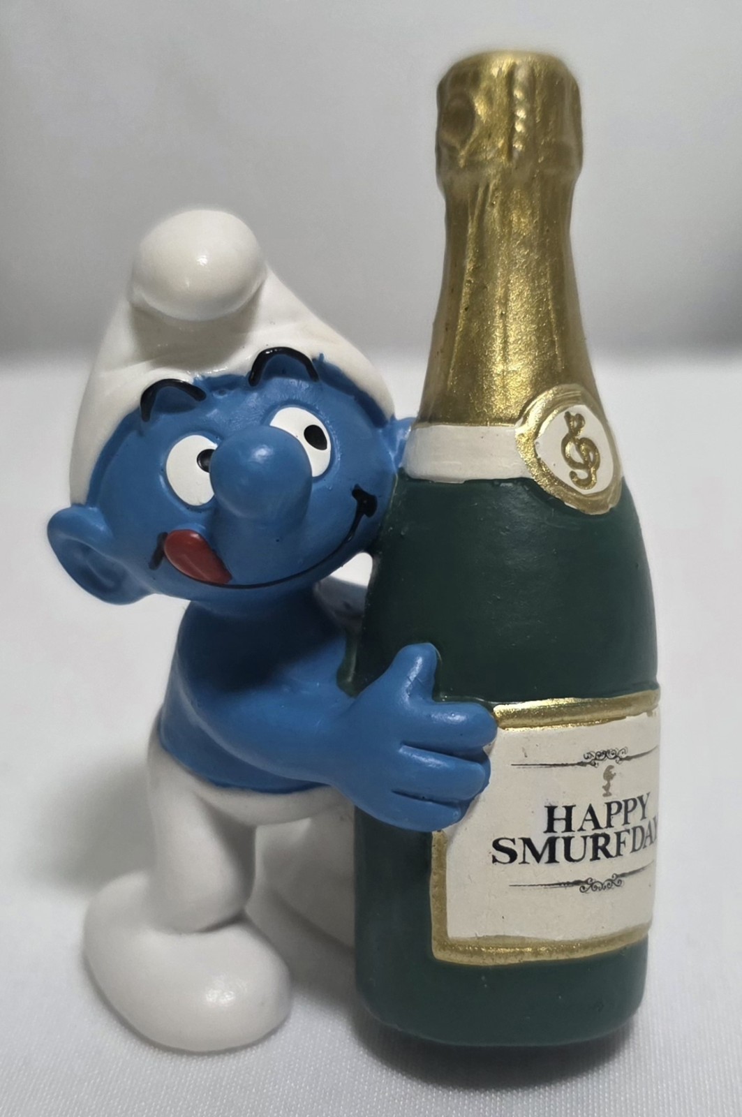 Smurfs Happy Smurfday  Champagne Celebration Bottle Figure PVC Toy Schleich