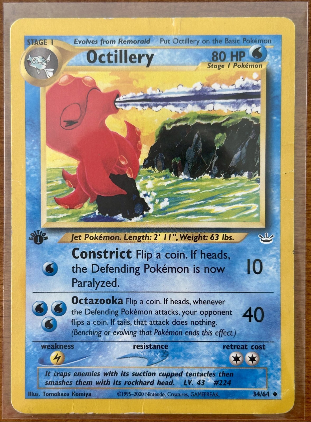 Pokemon Octillery 34/64 1° Edizione, Neo Revelation (Giocato Moderatamente)